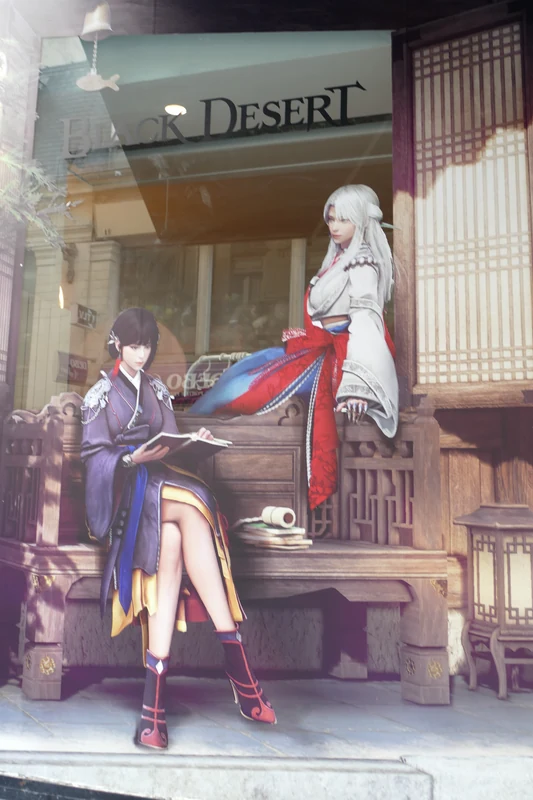 Black Desert character artwork in the pop-up venue