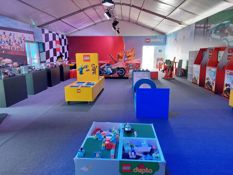 LEGO pop-up with automotive displays and family activity stations