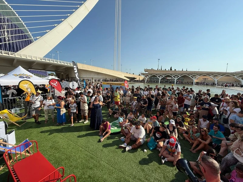 Community gathered for an outdoor Pokemon GO roadshow stop