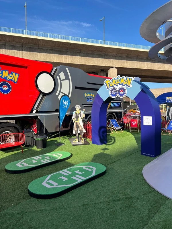 Pokemon GO entrance arch and interactive outdoor player area