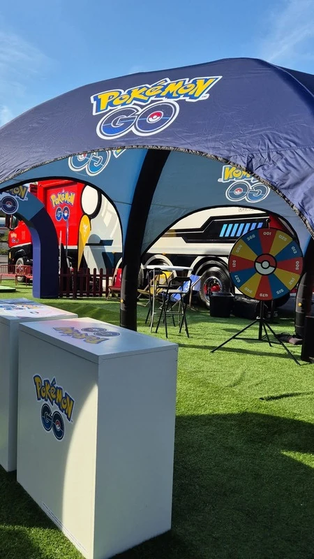 Pokemon GO outdoor activity area and branded tent
